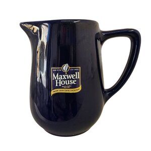 ITI Maxwell House Vintage Cobalt Blue Ceramic Creamer 4.5"H Collectable